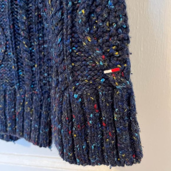 Vintage Tommy Hilfiger Wool Blend Knit Sweater, Speckled Navy Blue, US XL - Picture 5 of 7